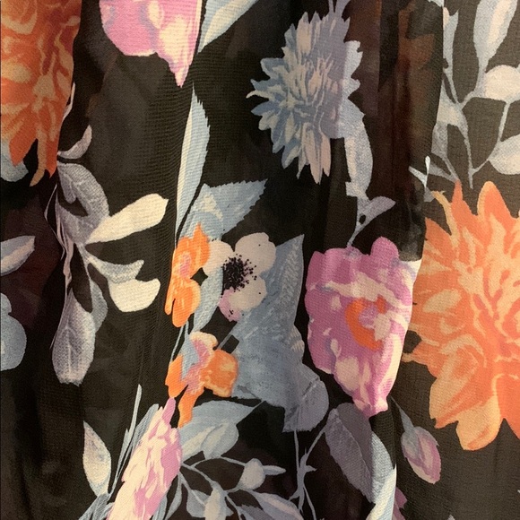 Speed Limit Floral Kimono with Orange and Purple Flowers Large - Picture 4 of 4